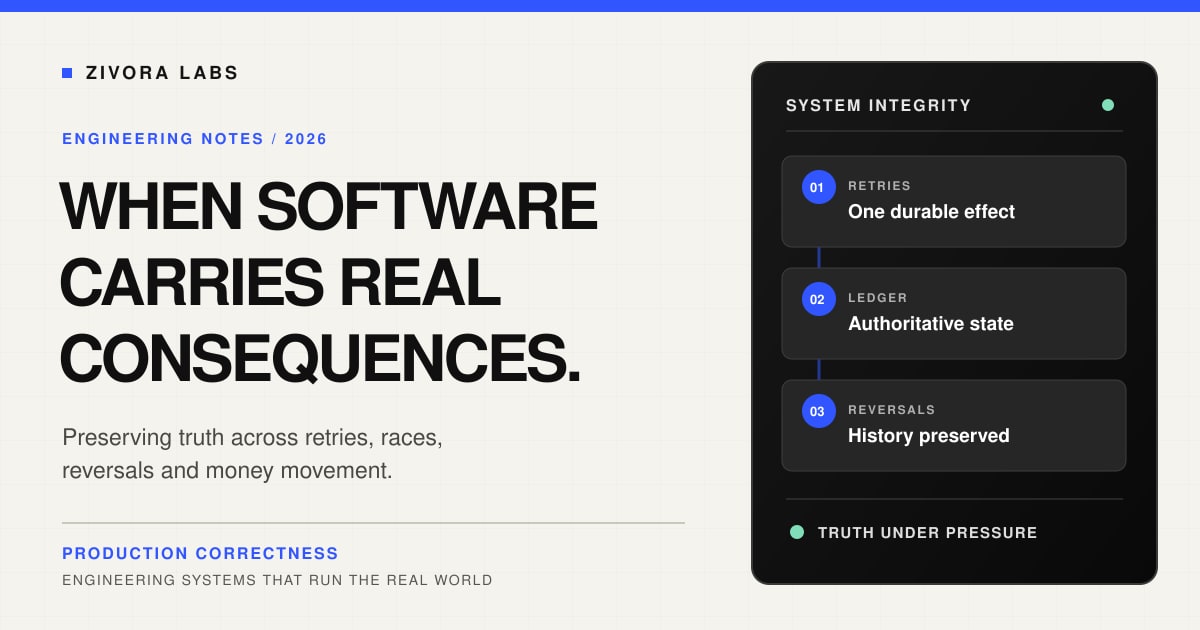 When Software Starts Carrying Real Consequences: Engineering Systems That Run Businesses and Move Money